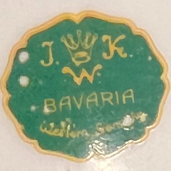 Vintage J.W.K. Bavaria, Germany Porcelain Cup  ~ Yellow & Purple Tulips ~ Floral - Picture 9 of 11